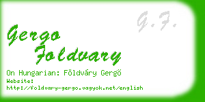 gergo foldvary business card